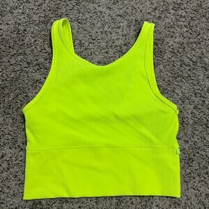 Lululemon neon ribbed crop top